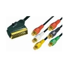 Scart Adapter Kabel Scartstecker auf 6x Cinchkupplung, 0,2 m