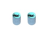 Rafting - Whitewater - Motorcycle Bike Bicycle - Tire Rim Schrader Valve Stem Caps - Light Blue