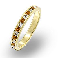 14k Gold Plated Yellow Topaz and Clear Swarovski Crystal Band