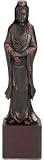 Unusual Birthday Gift Idea for Woman - Chinese Buddhist Kwan Yin Statues on Black Block Pedestal