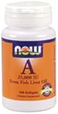 Vitamin A 25000 IU 100 Softgel ( Fish Liver Oil ) NOW Foods
