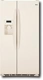 Review GE  / GE Profile PSCF5RGXCC 24.6 cu. ft. Counter-Depth Side-by-Side Refrigerator with 3 Glass Shelves, Clear Gallon Door Storage, Dual-Level Lighting and External Integrated Ice/Water Dispenser: Bisque