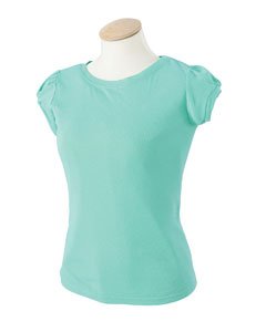 Women's 1x1 Rib Scoop Neck T-Shirt with Puff Sleeves