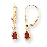 14k Ruby Earrings - July Birthstone