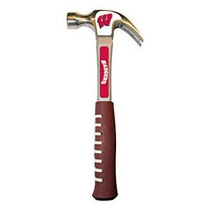 NCAA Wisconsin Badgers 16-Ounce Curve Claw Hammer with Steel Handle