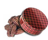 3 4 lb Bavarian Style Cinnamon Roasted Pecans Tin - Plaid by Catoctin Kettle Korn
