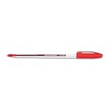 1.2 Stick Ballpoint Pen, Clear Barrel, Red Ink, Medium Point, 1.2 mm