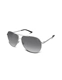 Marc Jacobs Double Bridge Metal Aviator Sunglasses Silver/shaded grey