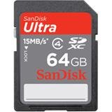 SanDisk 64GB Ultra Secure Digital High Capacity, SDXC, Memory Card, 15MB/Sec Read/Write Speed