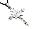 Powerful Pentagram Cross Pewter Pendant Necklace