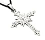 Powerful Pentagram Cross Pewter Pendant Necklace