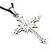 Powerful Pentagram Cross Pewter Pendant Necklace