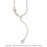 14k White Gold 22 Inch Adjustable Wheat Chain Pendant