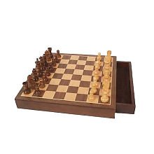 Walnut wood chess set