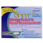 ohm Allergy Relief & Nasal Decongestant 5ct. *Compare to Claritin-D*