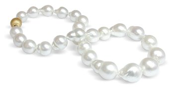 12 x 16mm baroque Australian south sea cultured pearl neckace 18