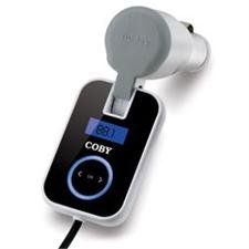 Coby CA-745 Wireless FM Car Transmitter with Digital Display and DC Car Cigarette Lighter Adapter