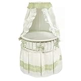 Round Bassinet with White/Sage Gingham Bedding