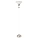 Globe Candice One-Light Floor Lamp, Brushed Steel with Alabaster Globe #61071