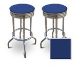 2 Blue Vinyl Specialty / Custom Barstools Set