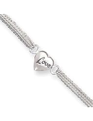 Sterling Silver Heart with Love Bracelet QG1688-7"