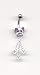 Butterfly Chain Navel Bar in Amethyst
