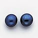 Sterling Silver Black Cultured Pearl Button title=