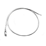 16" Sterling Silver 1mm Round Omega Chain Wire Necklace
