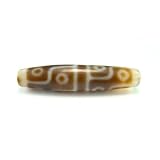 DZCL0019 Twelve Eyed Old Dzi Bead with Red Cinnabar 
Dots Necklace