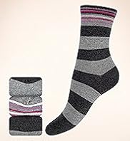 3 Pairs of Cotton Rich Welt Striped Socks with Silver Technology