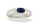 14K White Gold Genuine Oval Sapphire and Diamond Ring