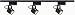 Nuvo Lighting TK311 3-Light Low Voltage, MR16 Square Head Track Light Kit, Black