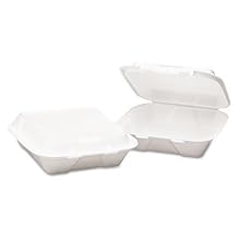 Boardwalk  0101 White Color Large 3 Compartment Snap-It Foam Hinged Carryout Container (Case of 200)