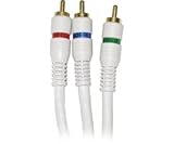 Steren Python - Video cable - component video - RCA (M) - RCA (M) - 25 ft - double shielded - ( RG-59 ) - satin ivory