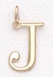 14kt Solid Yellow Gold Initial J Charm - LET100J