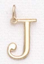 14kt Solid Yellow Gold Initial J Charm - LET100J