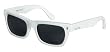 Tres Noir Shiny White WAYCOOLER Sunglasses w/ Smoke Lens