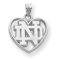Sterling Silver Collegiate University of Notre Dame Pendant - JewelryWeb