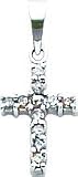14K White Gold Diamond Cross Pendant Charm Jewelry