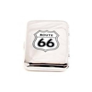 Outer Rebel Fashion Flasks and Smoking Accessories- Route 66 Sign Stainless Steel Cigarette ID Case...