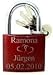 Schmuck : Trendhimmel® Liebesschloss mit Gravur , rot, Glimmerlack