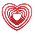 Faringdon Heart cookie cutters set of 6 plastic