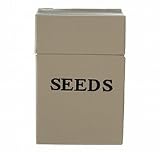 small metal seed box - mouse coloured - great stocking filler - perfect for storing seed packets - 6cm D x 8.5cm W x 12.5cm H