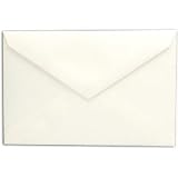 Crane Lettra Letterpress A7 Envelope Pointed - 5 1/4 x 7 1/4 - Pearl White - 100 envelopes