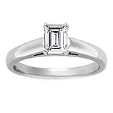 035 Carat Fvs1 Emerald Certified Diamond Solitaire Engagement Ring In 18ct Solid White Gold