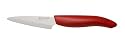 Kyocera Revolution Series 3-1/7- Inch  Paring Knife With Red Handle, White Blade