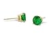 14k Yellow Gold Genuine Round Emerald Stud Earrings