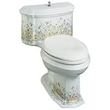 Kohler K-14261-FL White Portrait Comfort Height One Piece Toilet with English Trellis Design - K-14261-FL