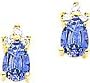 14K Gold Pear Tanzanite Diamond Earrings Jewelry New