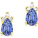 14K Gold Pear Tanzanite Diamond Earrings Jewelry New by FindingKing